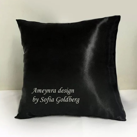 Black Satin Decorative Pillow 12"x12" (Square) New - Picture 1 of 1